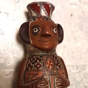 Unique vintage figure pottery vase
